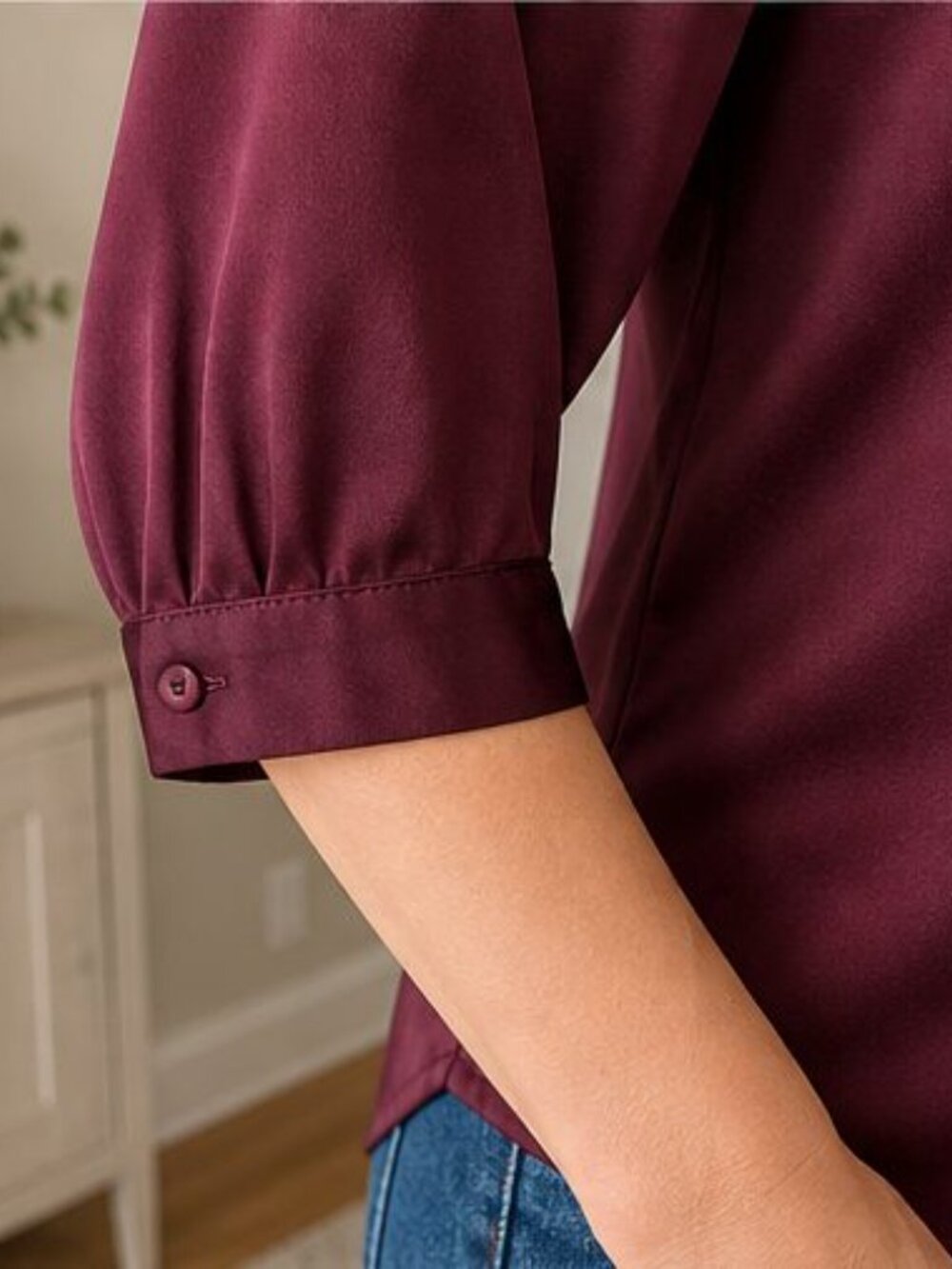 Burgundy Tunic Blouse - Picture 5 of 6
